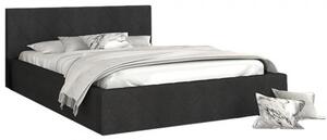 Luxusní postel CARO 90x200 s kovovým zdvižným roštem ČERNÁ