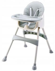 Eco toys Jídelní židlička, stoleček 2v1 - šedá