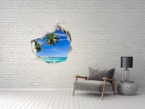 Díra 3D ve zdi nálepka Tropická pláž nd-p-32258072