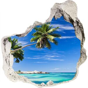 Díra 3D ve zdi nálepka Tropická pláž nd-p-32258072