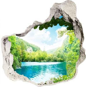 Díra 3D ve zdi nálepka Vodopád v lese nd-p-36234695