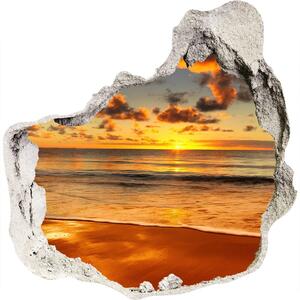 Díra 3D ve zdi na stěnu Západ slunce pláž nd-p-40275478