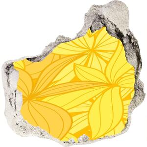 Nálepka 3D díra na zeď Žluté květiny pozadí nd-p-39162100