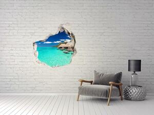 Díra 3D ve zdi nálepka Bungalovy nad vodou nd-p-40314400