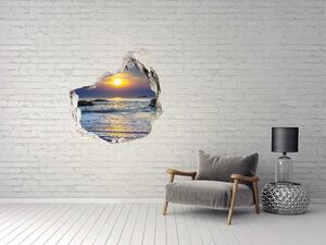 Díra 3D ve zdi nálepka Západ slunce moře nd-p-47734929