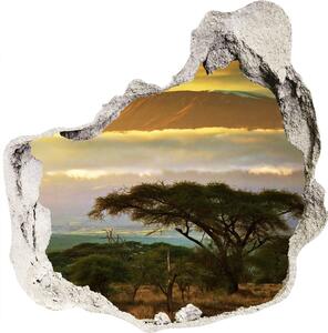 Díra 3D ve zdi nálepka Kilimandžaro Keňa nd-p-49494611
