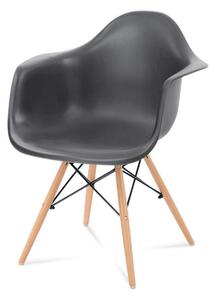 Jídelní židle tmavě šedý plast
