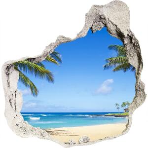 Díra 3D ve zdi nálepka Tropická pláž nd-p-53431750