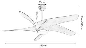 ZEVENTI - LED Stropní ventilátor LUCCA LED/18W/230V Wi-Fi Tuya hnědá + DO
