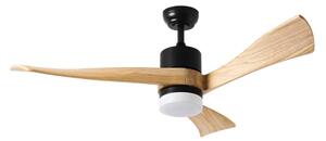 ZEVENTI - LED Stropní ventilátor NATURITO LED/18W/230V Wi-Fi Tuya černá/dub + DO