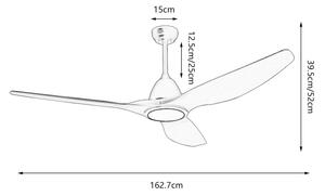 ZEVENTI - LED Stropní ventilátor URBINO LED/20W/230V Wi-Fi Tuya černá + DO