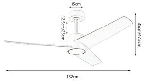 ZEVENTI - LED Stropní ventilátor ORVIETO LED/18W/230V Wi-Fi Tuya bílá + DO