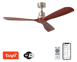 ZEVENTI - Stropní ventilátor LIONI Wi-Fi Tuya chrom/dub + DO