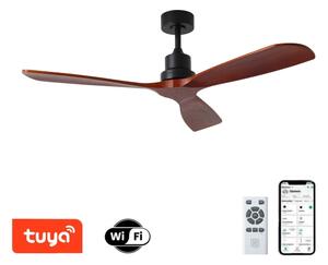 ZEVENTI - Stropní ventilátor LIONI Wi-Fi Tuya černá/dub + DO