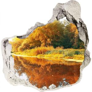 Díra 3D ve zdi na stěnu Řeka podzim nd-p-55244592