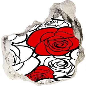 Nálepka 3D díra na zeď samolepící Růže nd-p-54438364