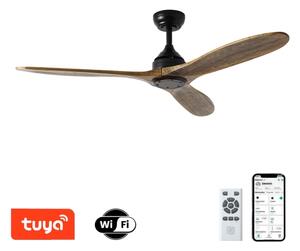 ZEVENTI - Stropní ventilátor LAURIA Wi-Fi Tuya černá/dub + DO
