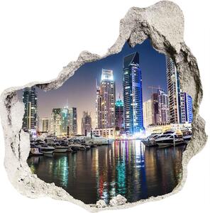 Fototapeta díra na zeď 3D Dubaj noc nd-p-56151340