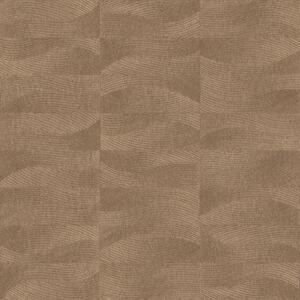 Vliesová tapeta na zeď, hnědá, imitace výšivky, vlnky, TN29024, Terra Nova, Decoprint