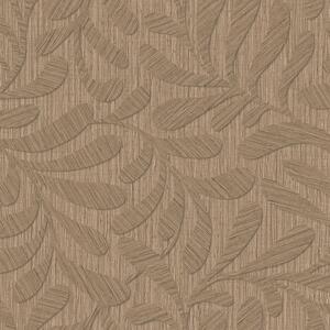 Vliesová tapeta na zeď, hnědá, červená, imitace dřeva, listy, TN29053, Terra Nova, Decoprint