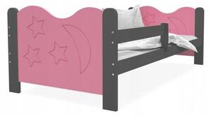 Dětská postel MIKOLAJ Color bez šuplíku 160x80 cm ŠEDÁ-RŮŽOVÁ