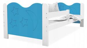Dětská postel MIKOLAJ Color bez šuplíku 160x80 cm BÍLÁ-MODRÁ
