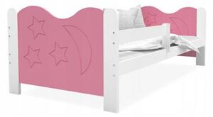 Dětská postel MIKOLAJ Color bez šuplíku 160x80 cm BÍLÁ-RŮŽOVÁ
