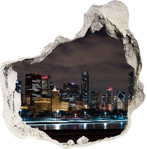 Fototapeta díra na zeď 3D Chicago noc nd-p-62338731
