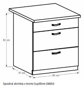Tempo Kondela Kuchyňská linka Provance Provance: Spodní skříňka D80S3 - 80x82x47 cm