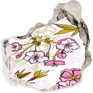 Nálepka 3D díra na zeď Květy višně nd-p-63762757