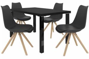 Kvalitní set AMARETO stůl a židle Černá/Černá (1stůl, 4židle)