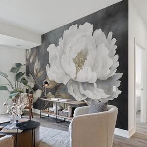 Fototapety Velká světlá květina na tmavém pozadí, Fototapety květiny, w08949 : uwalls.cz