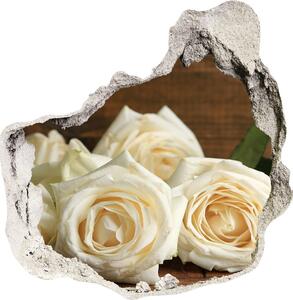 Samolepící díra nálepka Bílé růže nd-p-65934277