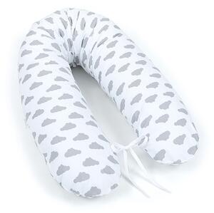 Mamo Tato Kojící polštář - relaxační poduška Multi Mráčky šedé na bílém