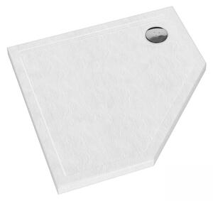 Schedline Sharper White Stone pětiúhelníková sprchová vanička 80x80 cm bílá 3S.S1PK-8080/B/ST