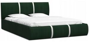 Čalouněná manželská postel PLATINUM zelená bílá 140x200 Trinity s kovovým roštem