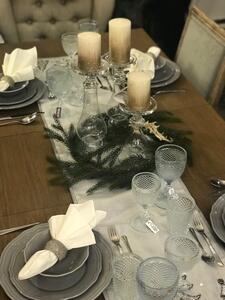 Animadecor Vánoční běhoun na stůl stříbrný 33x150