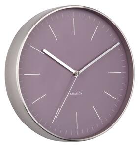 KARLSSON Nástěnné hodiny Minimal fialová ∅ 27,5 × 5 cm