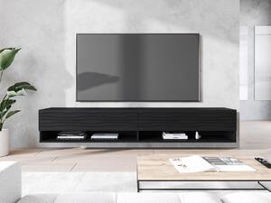 HezkýNábytek.cz Závěsná TV skříňka Adenuk 140 MDF (černá + černá vlna). 1106326