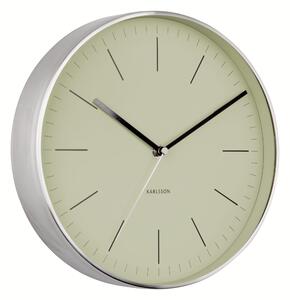 KARLSSON Nástěnné hodiny Minimal zelená ∅ 27,5 × 5 cm