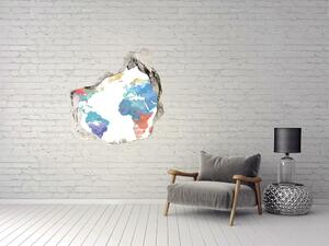 Samolepící díra na stěnu Mapa světa nd-p-69891500