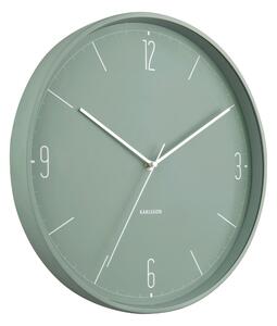 KARLSSON Nástěnné hodiny Numbers & Lines zelená ∅ 40 × 4,5 cm