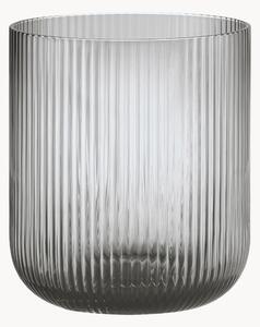 Skleněný svícen's rýhovaným reliéfem Ven, V 16 cm