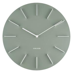 KARLSSON Nástěnné hodiny Discreet tmavě zelená ∅ 40 cm