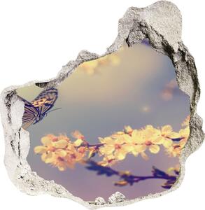 Fototapeta díra na zeď Květ višně a motýl nd-p-72331211