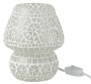 Bílá skleněná stolní lampička Mosaic - Ø14*17cm/ E14/ 40W