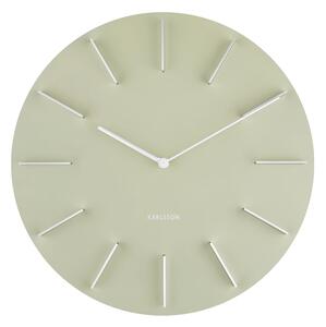 KARLSSON Nástěnné hodiny Discreet zelená ∅ 40 cm