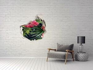 Nálepka 3D díra na zeď Tropické květiny nd-p-74294339