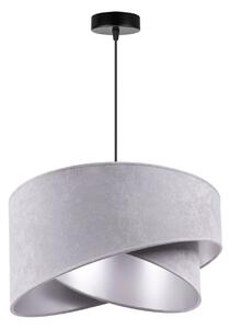 Závěsné svítidlo MEDIOLAN, 1x šedé/stříbrné textilní stínítko
