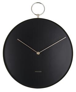 KARLSSON Nástěnné hodiny Hook černá ∅ 34 × 4 cm